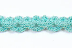 3/8"  Aqua Braided Wool Trim