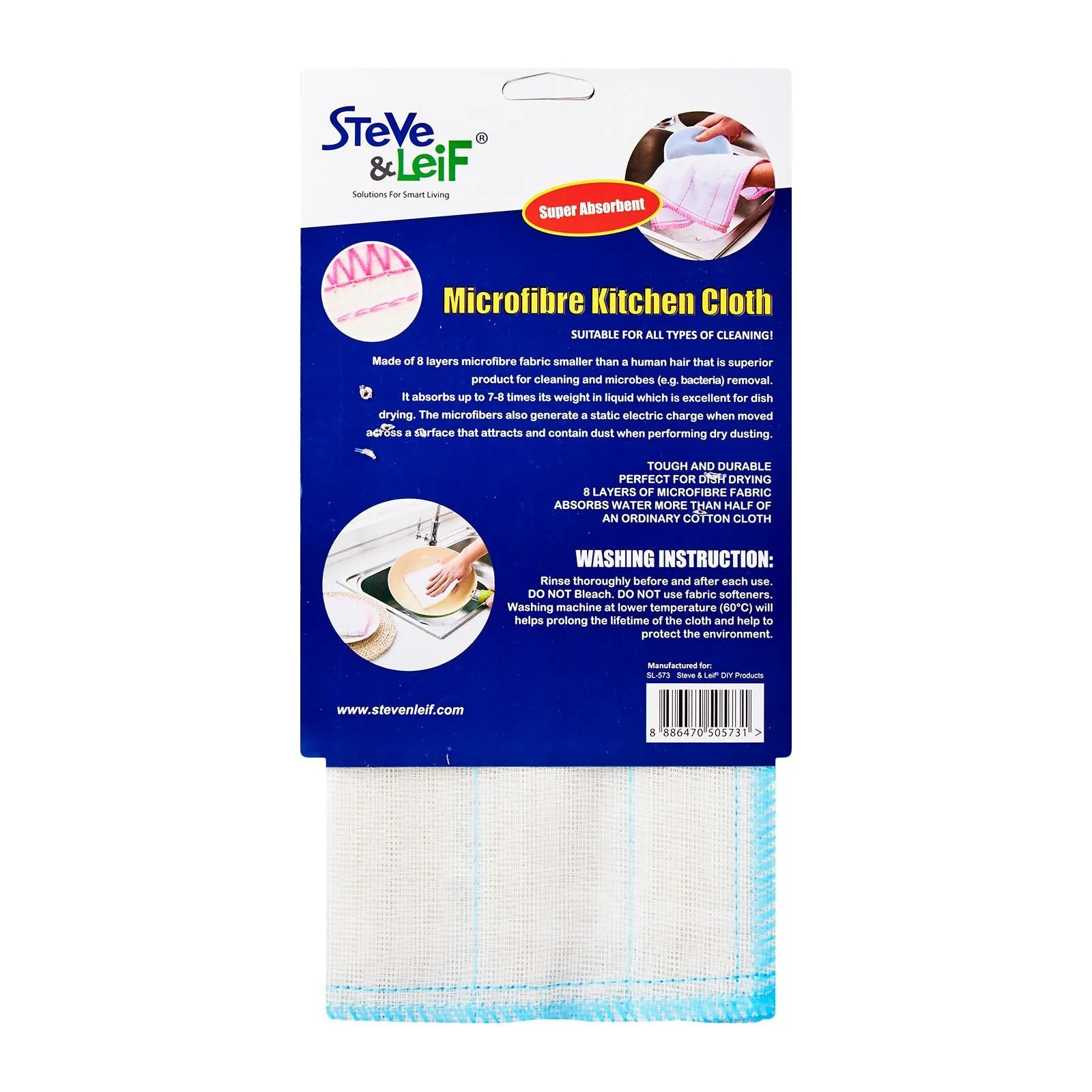 8 Layers Microfibre Kitchen Cloth (3 Pcs)