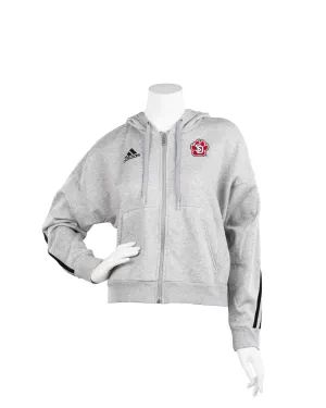 Adidas Women's Gray Fashion Full Zip Hoodie