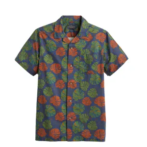 Aloha Shirt Monstera Blue