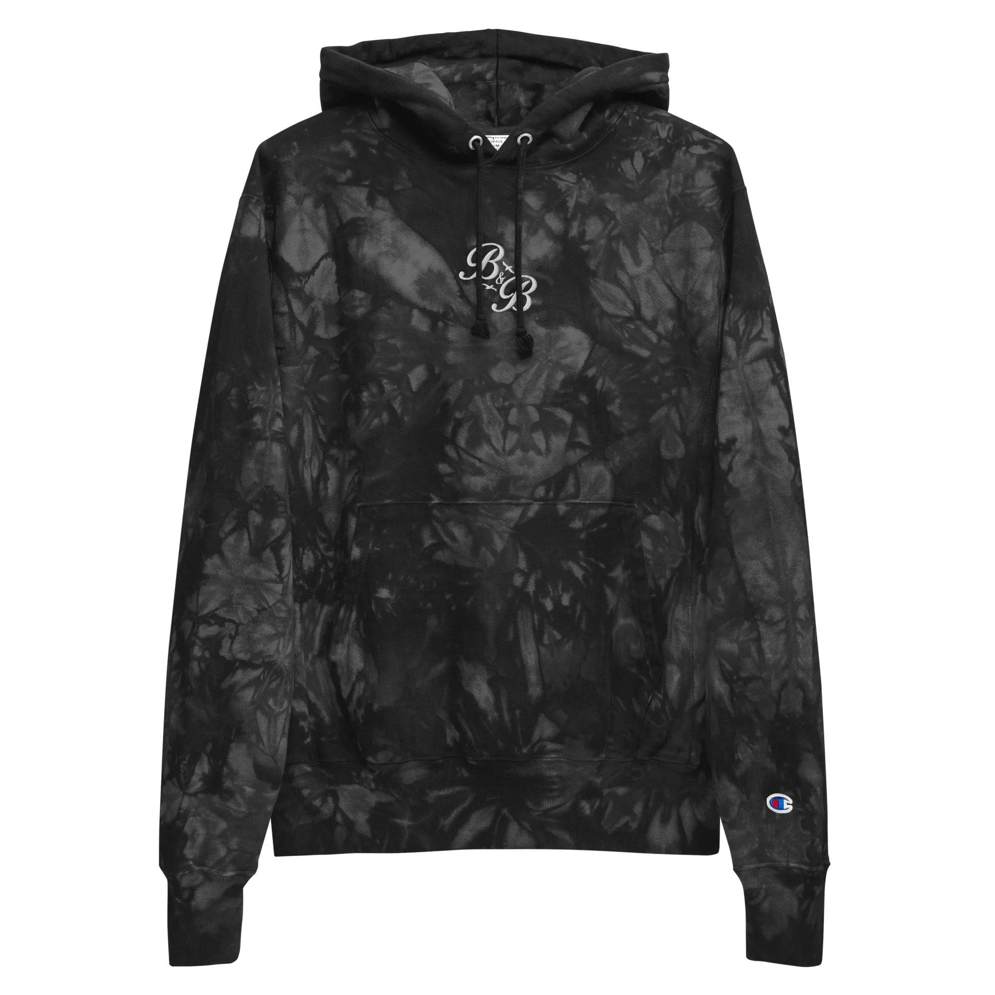 B & B Embroidered Champion tie-dye hoodie