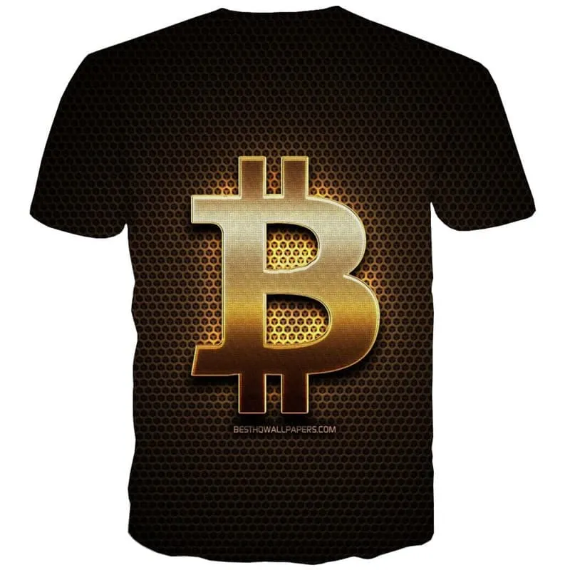 Bitcoin T shirt Men Retro Tshirt Printed Black T-shirts 3d Harajuku Funny T shirts