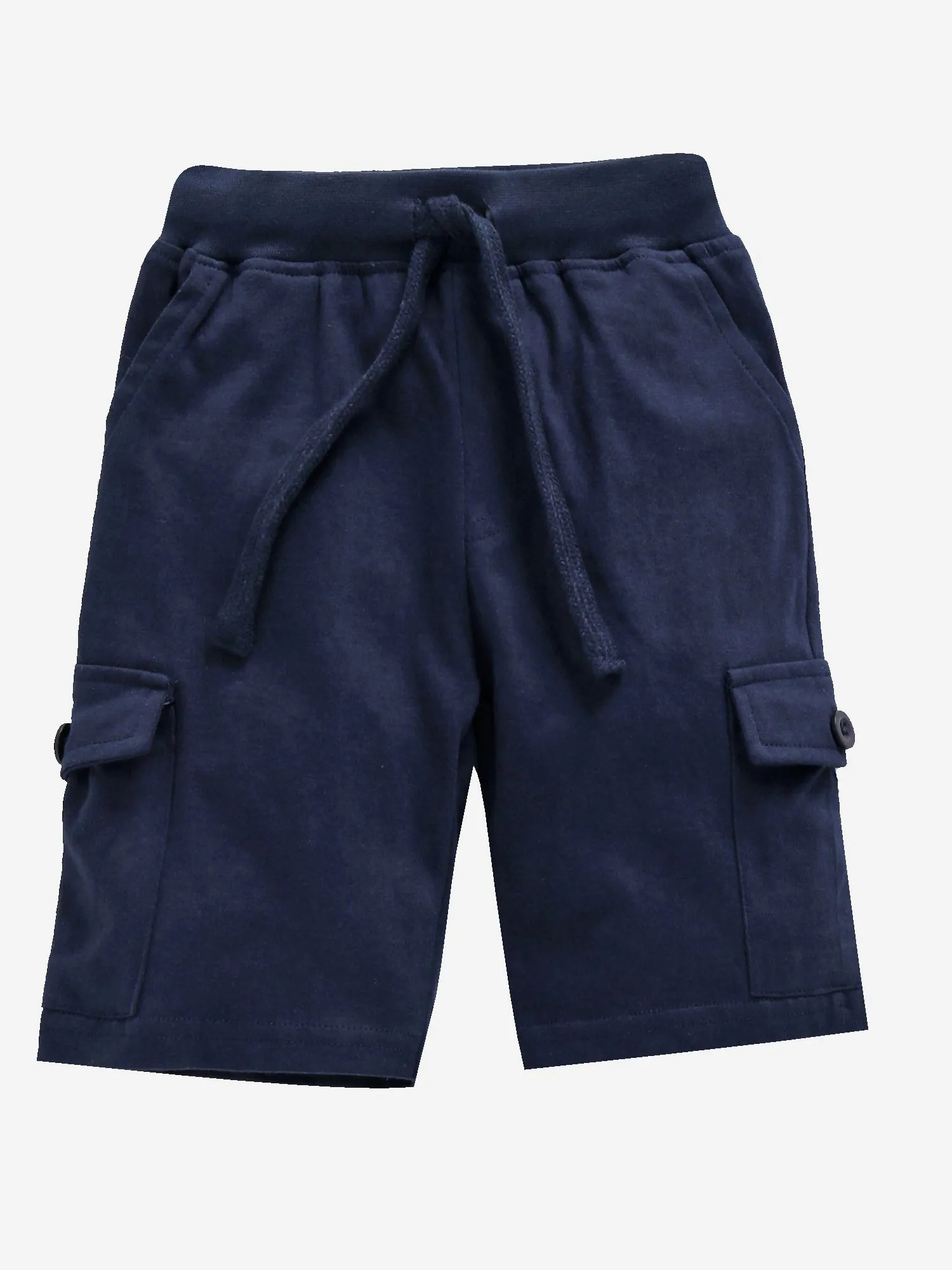 Boy's Knee Length Cotton Jersey Cargo Shorts- Pack of 2