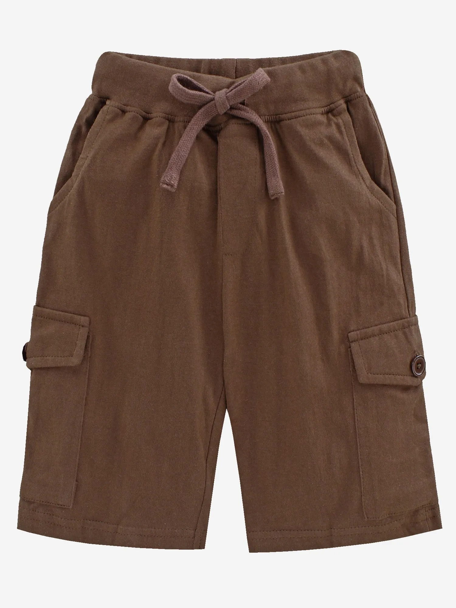 Boy's Knee Length Cotton Jersey Cargo Shorts- Pack of 2