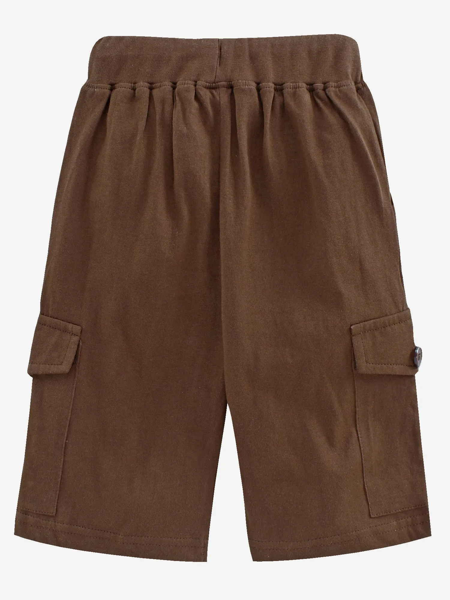 Boy's Knee Length Cotton Jersey Cargo Shorts- Pack of 2