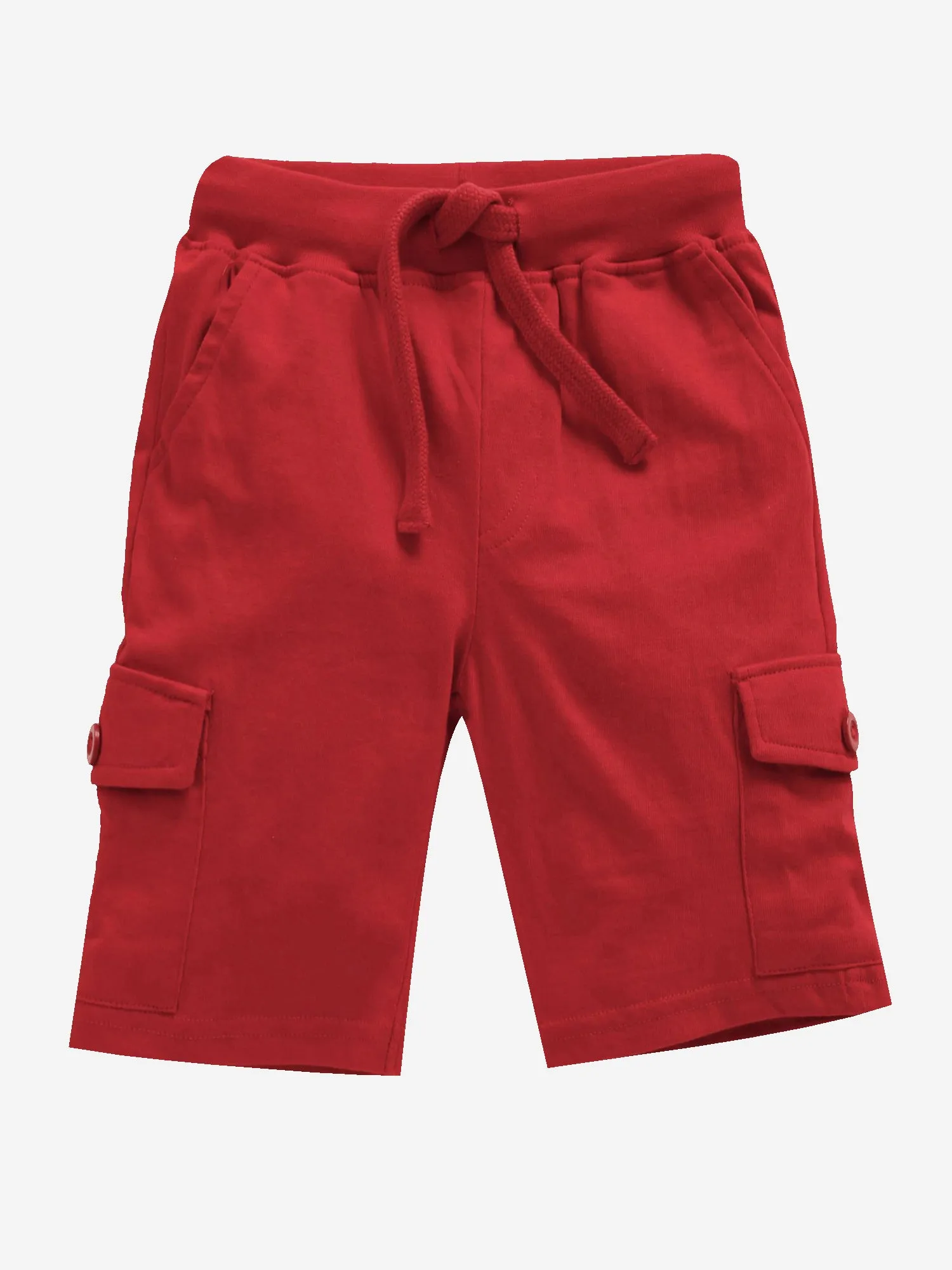 Boy's Knee Length Cotton Jersey Cargo Shorts- Pack of 2