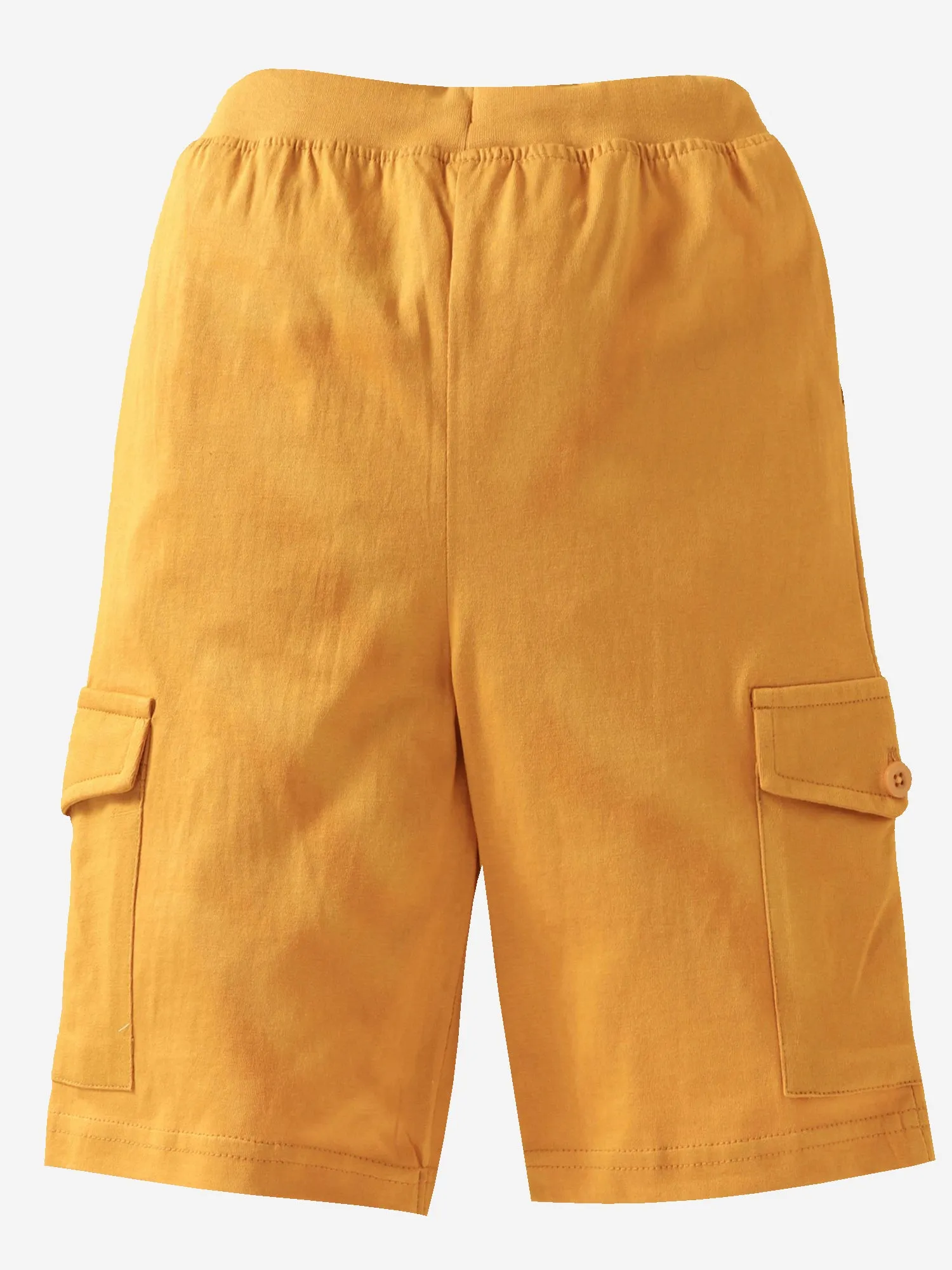 Boy's Knee Length Cotton Jersey Cargo Shorts- Pack of 2