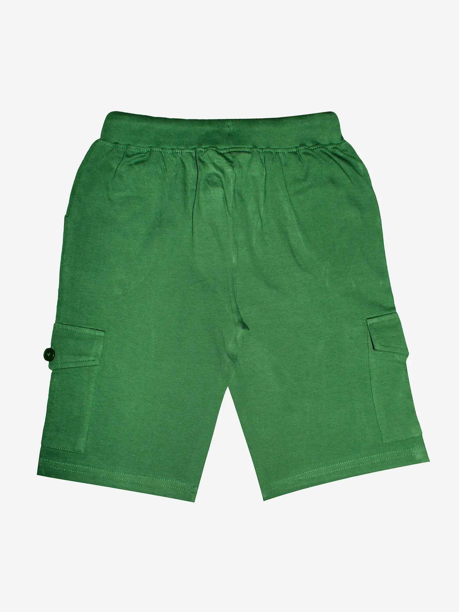 Boy's Knee Length Cotton Jersey Cargo Shorts- Pack of 2