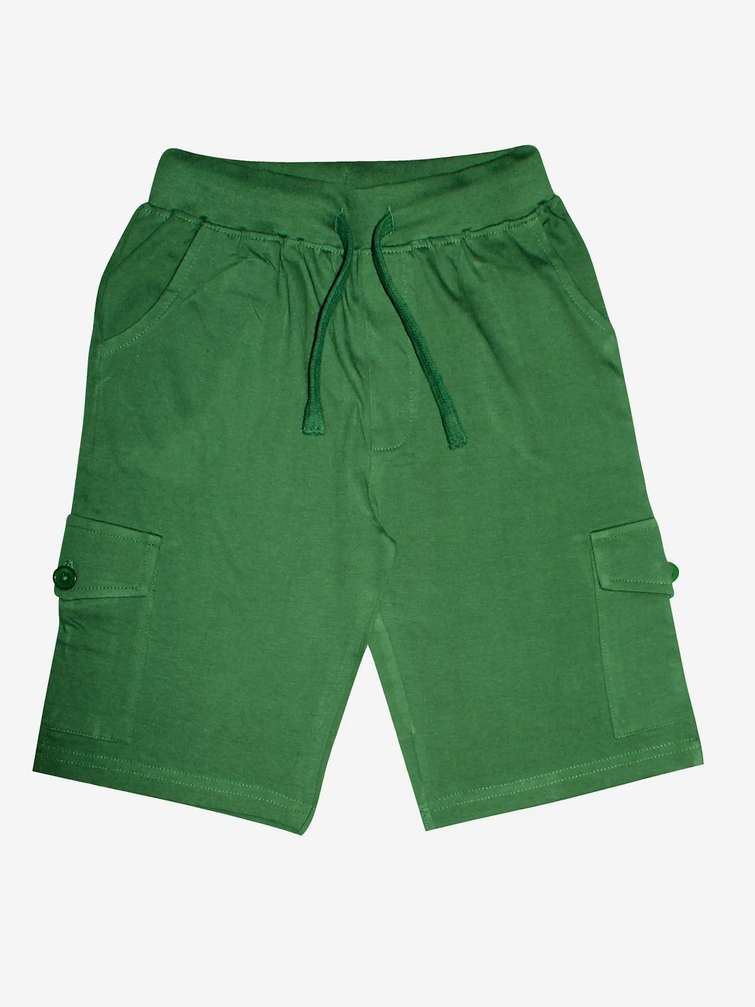 Boy's Knee Length Cotton Jersey Cargo Shorts- Pack of 2