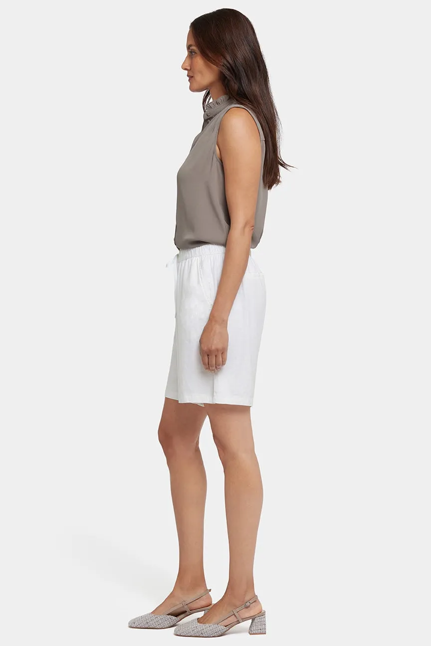 Breezy Bermuda Shorts In Stretch Linen | White