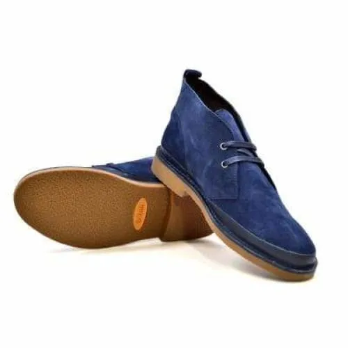 British Walkers Cambridge Desert Boots Men's Navy Blue Leather and Suede