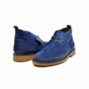 British Walkers Cambridge Desert Boots Men's Navy Blue Leather and Suede