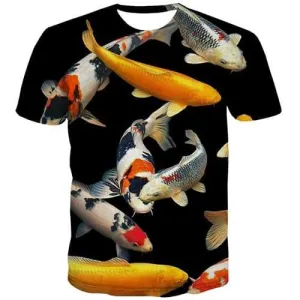 Carp T shirts Men Animal Tshirts Novelty Fish T shirts Funny Black Tshirts Cool Harajuku Shirt Print Short Sleeve T shirts Men