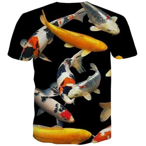 Carp T shirts Men Animal Tshirts Novelty Fish T shirts Funny Black Tshirts Cool Harajuku Shirt Print Short Sleeve T shirts Men