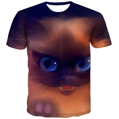 Cat T shirts Men Abstract T-shirts Graphic Galaxy Tshirt Printed Lovely T-shirts 3d Animal Tshirts Novelty Short Sleeve Fashion