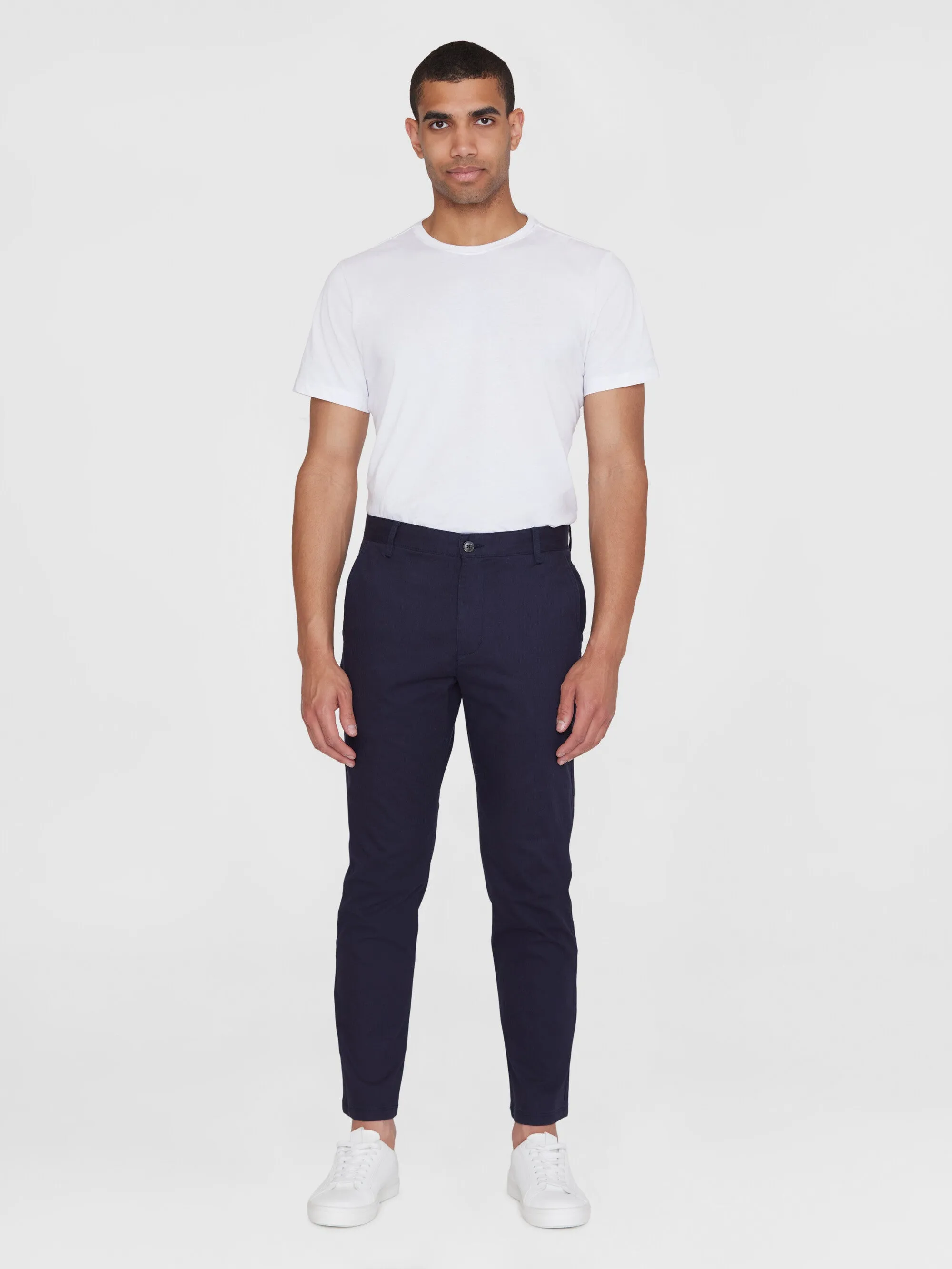 CHUCK regular herringbone pants - GOTS/Vegan - Night Sky