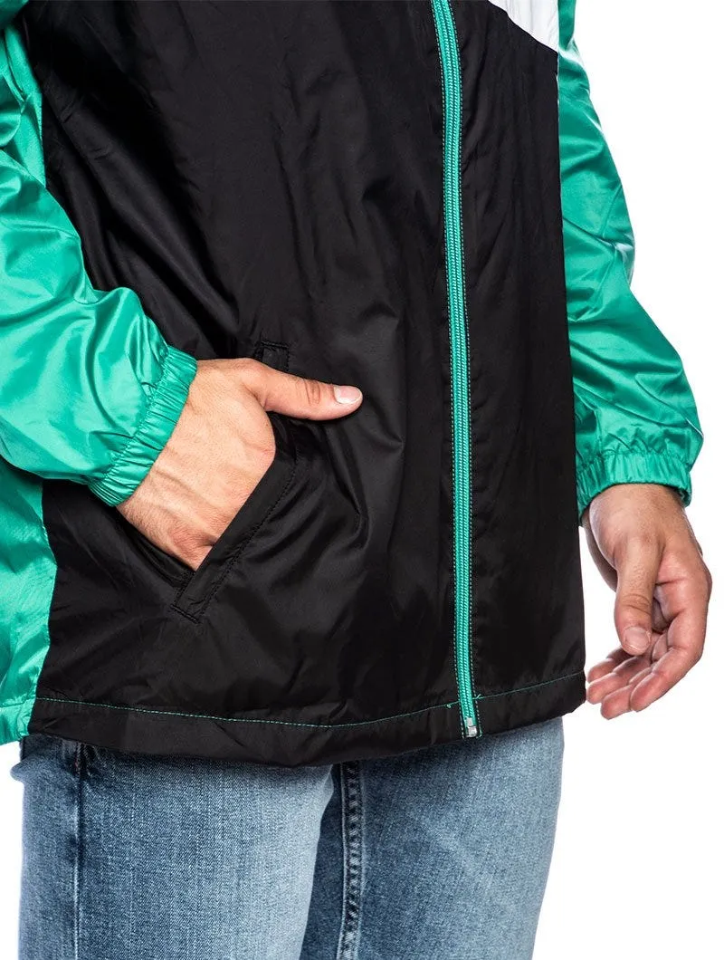 CL WP WINDBREAK JACKET IN BLACK AND GREEN