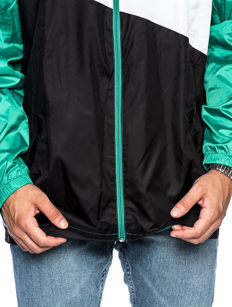 CL WP WINDBREAK JACKET IN BLACK AND GREEN