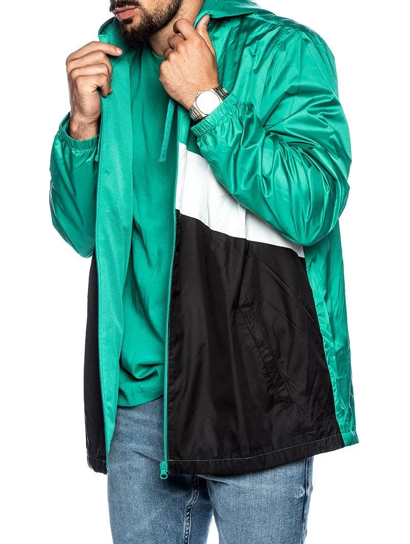 CL WP WINDBREAK JACKET IN BLACK AND GREEN