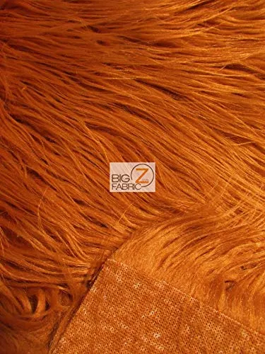 Cocoa Solid Mongolian Long Pile Faux Fur Fabric / Sold By The Yard