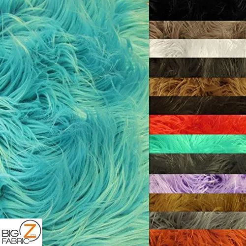 Cocoa Solid Mongolian Long Pile Faux Fur Fabric / Sold By The Yard