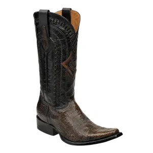 Cuadra Men's Exotic Caiman European Toe Boots - Mocha