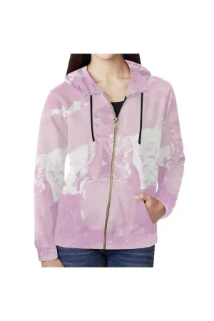 Girl Seated, Winslow Homer All Over Print Full Zip Hoodie for Women (Model H14)