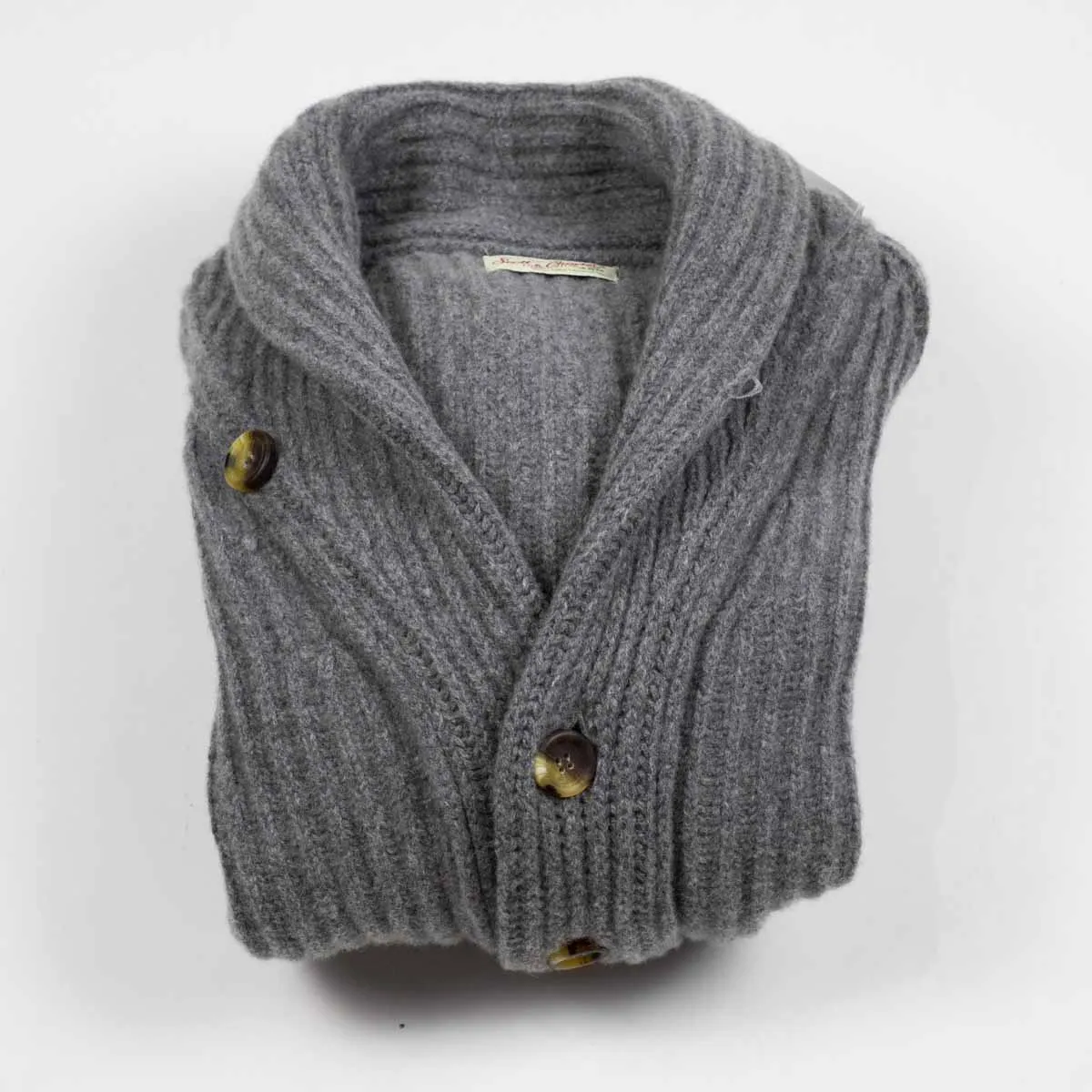 Grey mix shawl collar lambswool cardigan jacket