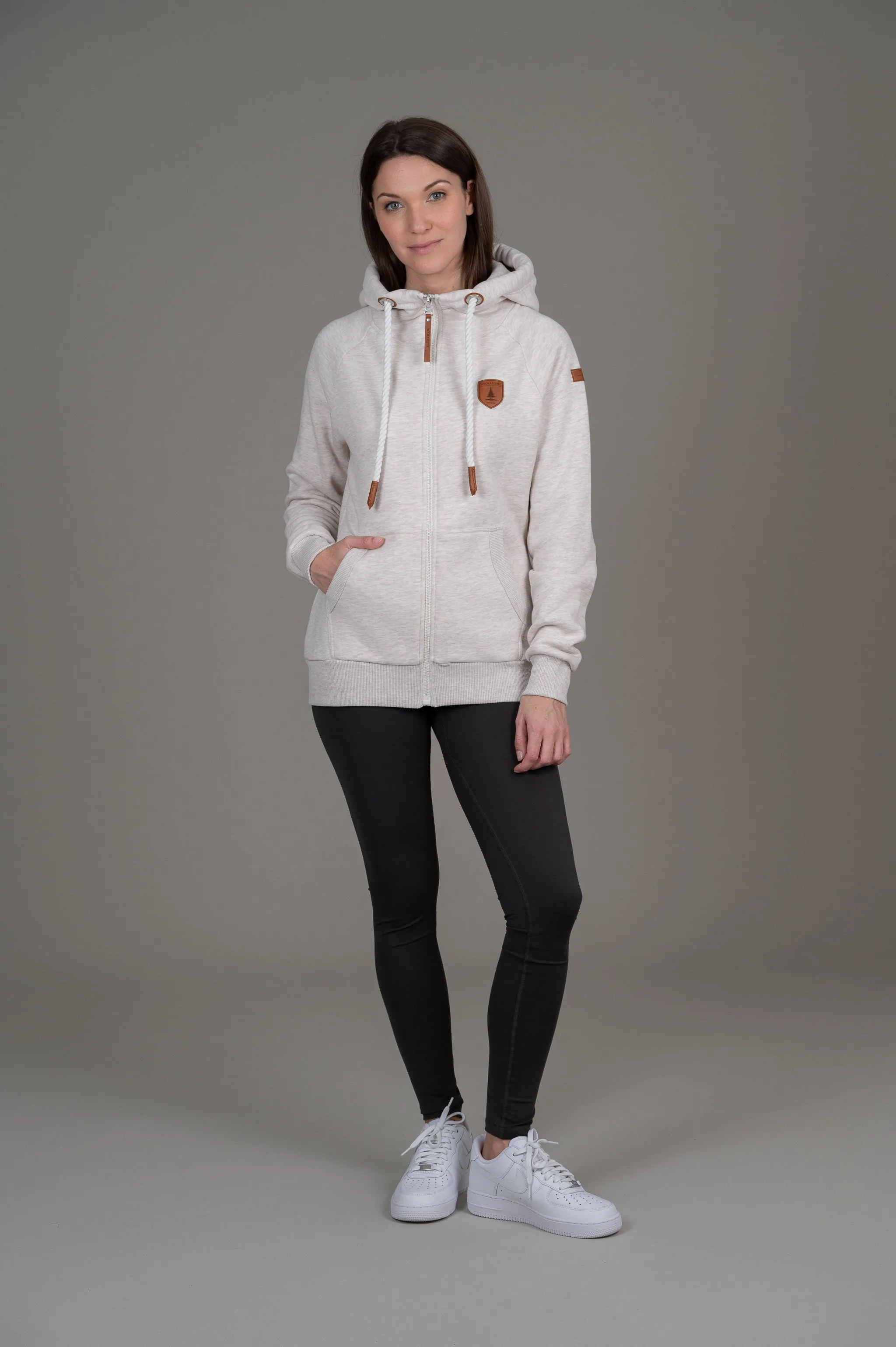 Hera Heather Oatmeal Full-Zip Hoodie