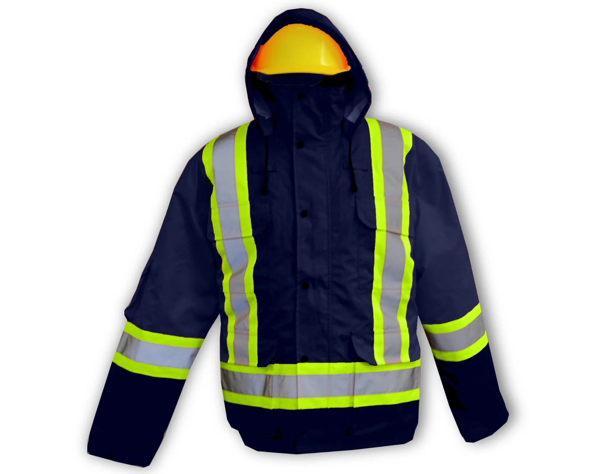 Hi-Visibility 4-in-1 Safety Parka with Reflective Stripes