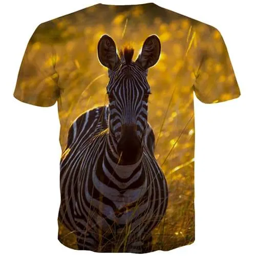 Horse T shirts Men Animal Tshirt Anime Zebra T shirts Funny Lovely T-shirts Graphic Funny Tshirts Casual Short Sleeve Full Print