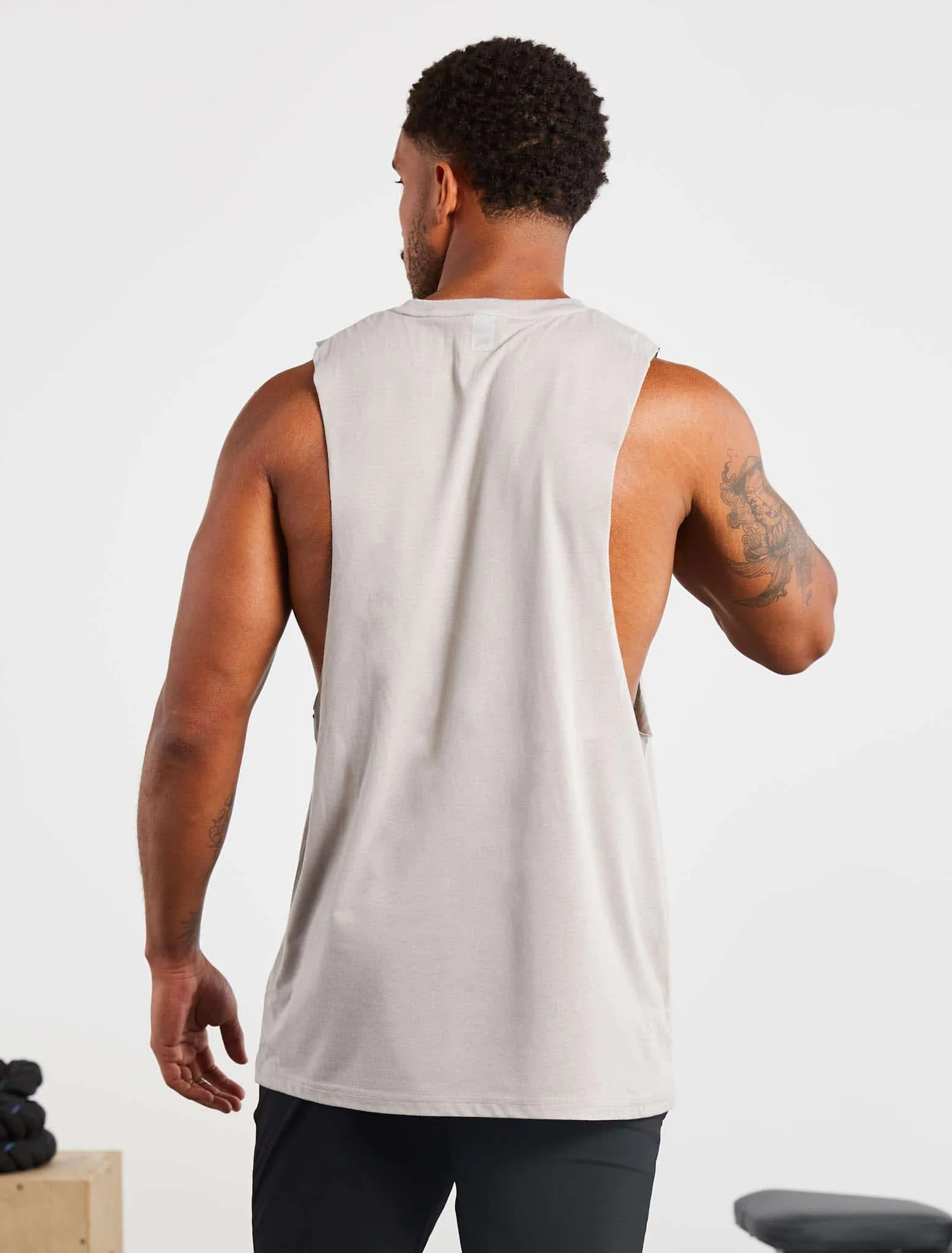 Icon Drop Arm Tank - Chalk Grey