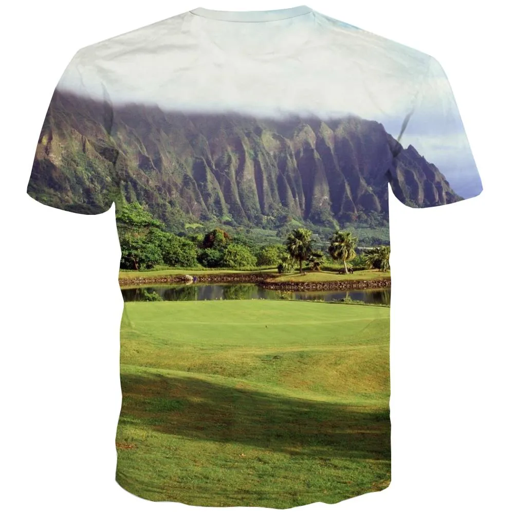 Lawn T-shirt Men Golf Tshirt Anime Forest T shirts Funny Natural T-shirts 3d Game T-shirts Graphic