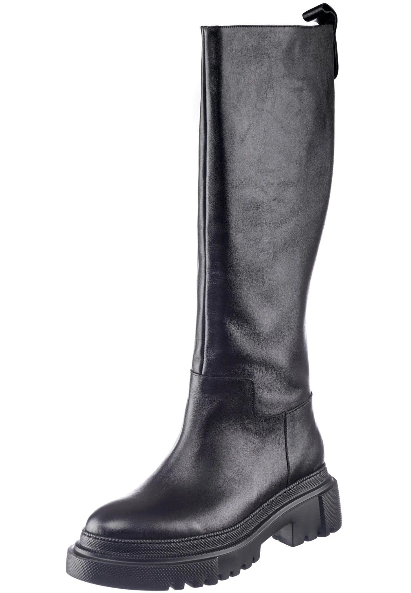 Leather Knee High Boots Anastasia - Black