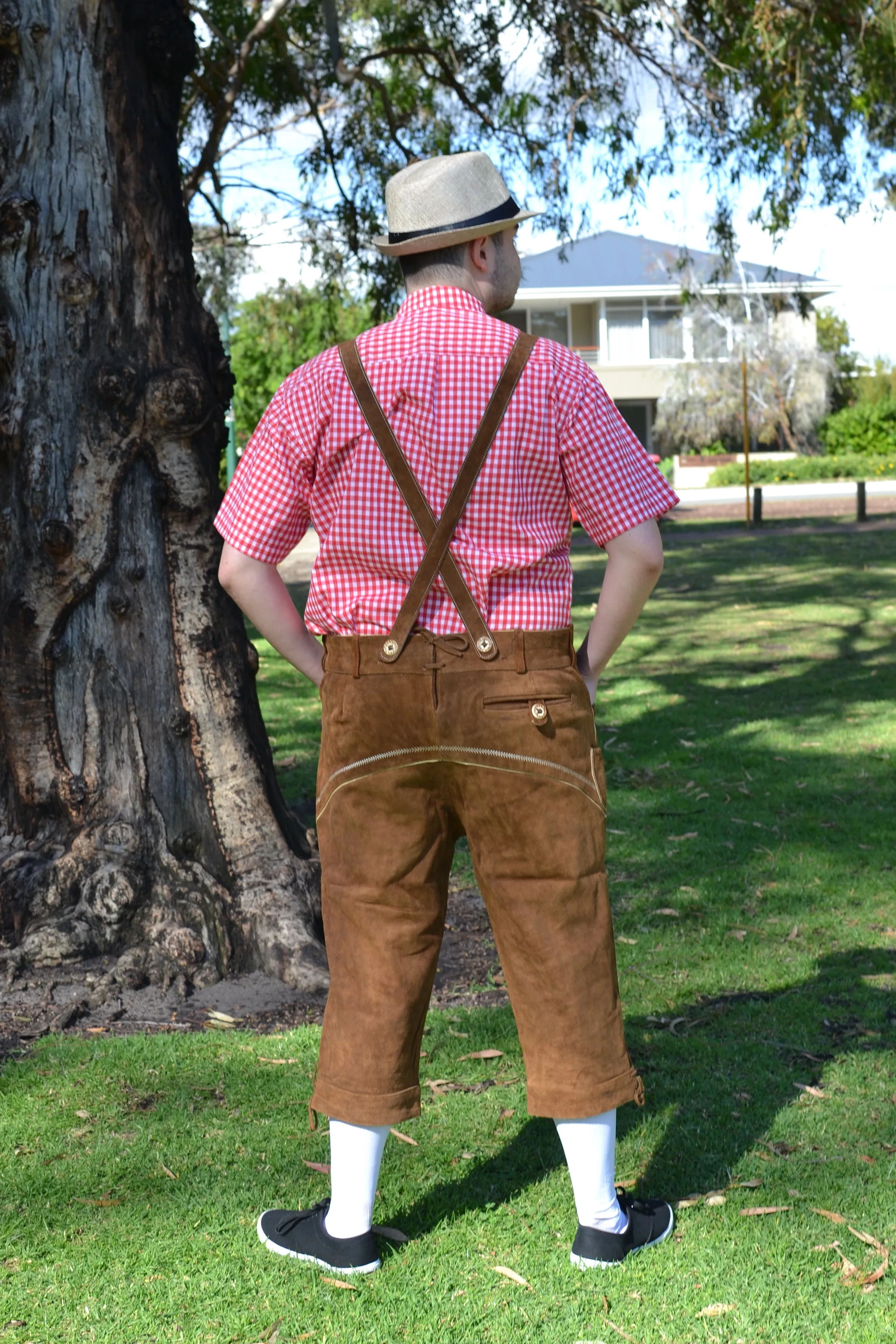 Light Brown Authentic Leather Long Lederhosen