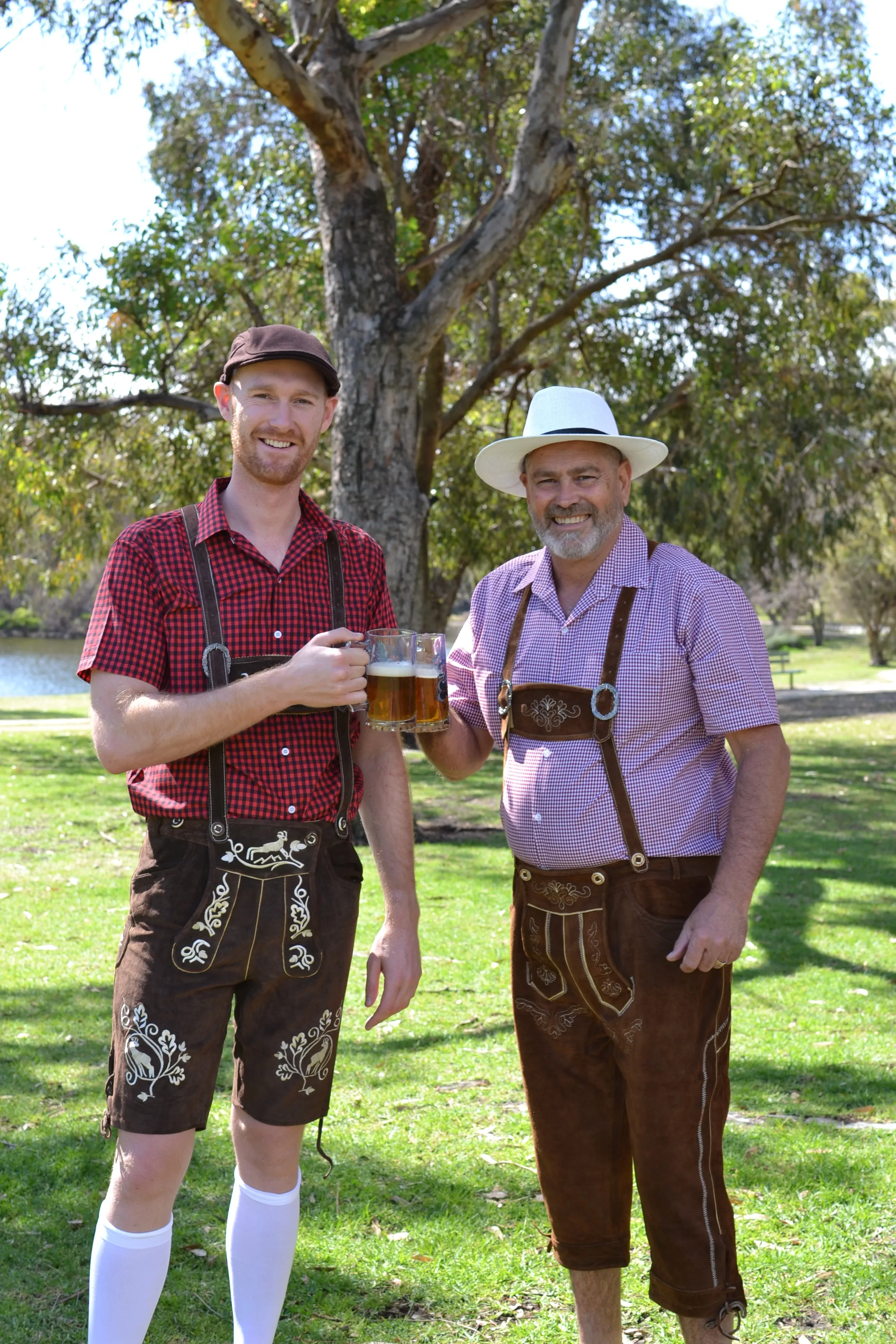 Light Brown Authentic Leather Long Lederhosen