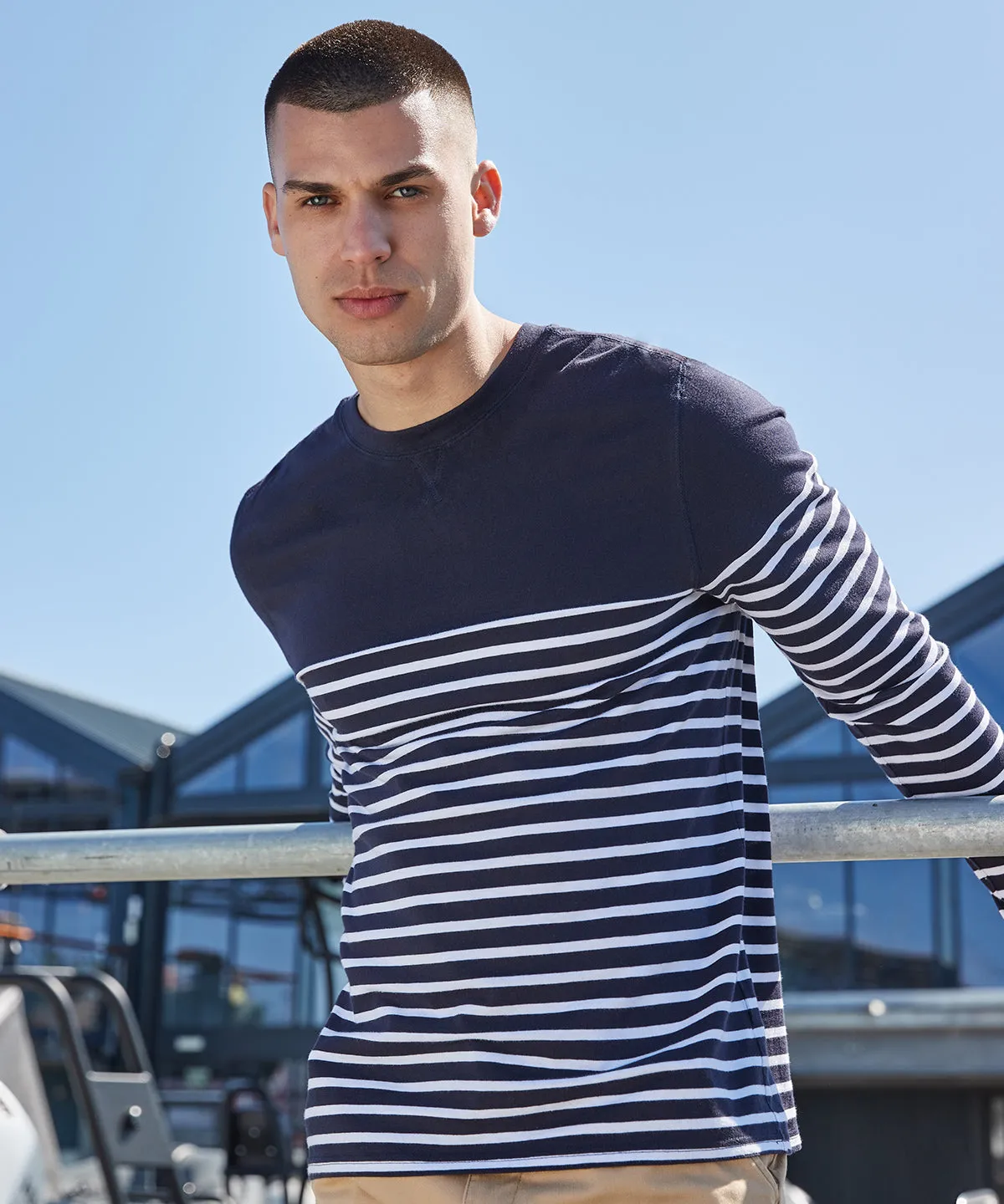 Long sleeve Breton striped T | White/Navy