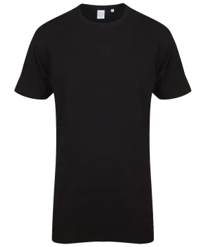 Longline t-shirt with dipped hem | Black