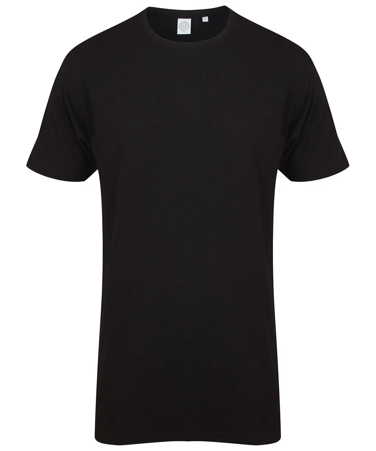 Longline t-shirt with dipped hem | Black