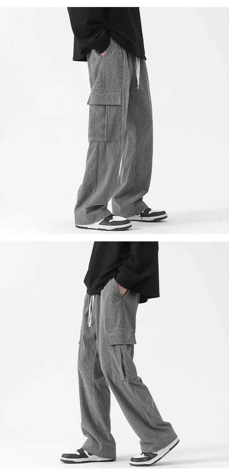 Loose Corduroy Cargo Pants