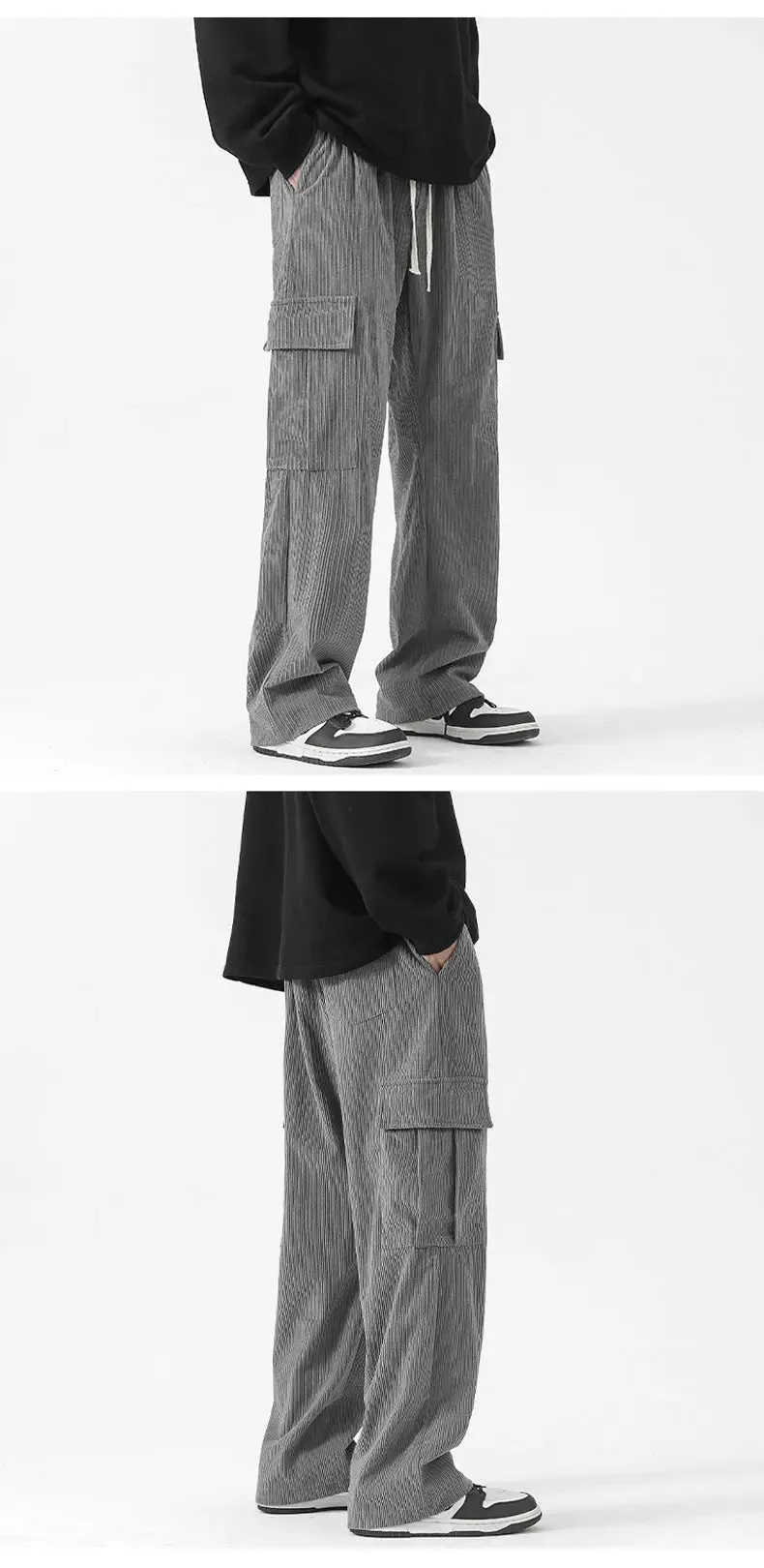 Loose Corduroy Cargo Pants