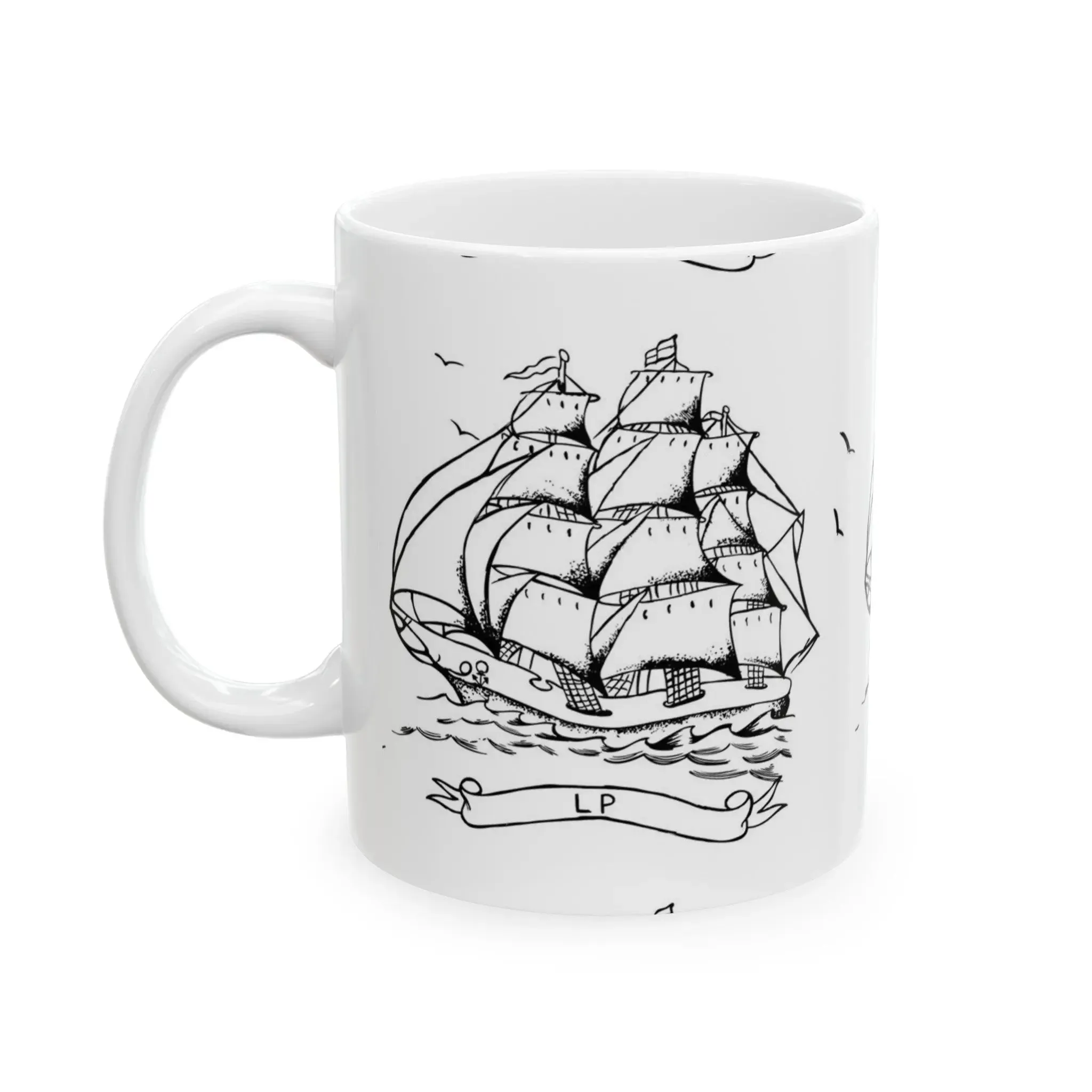 LP Chest Tattoo Ceramic Mug, (11oz, 15oz)