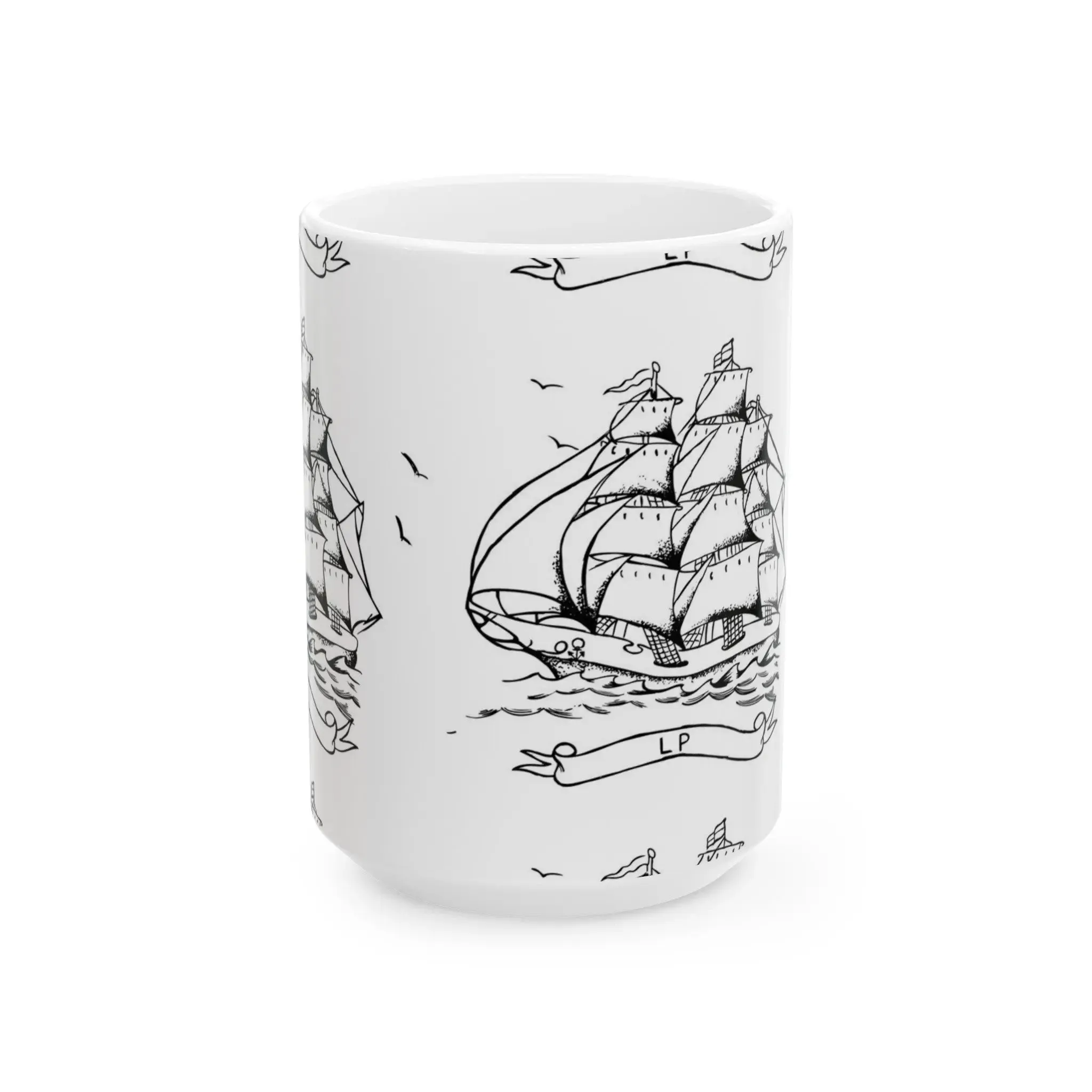 LP Chest Tattoo Ceramic Mug, (11oz, 15oz)