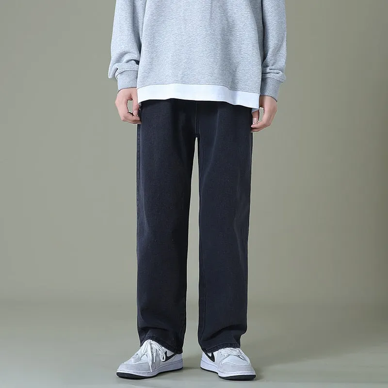 Men's Denim Wide-leg Pants