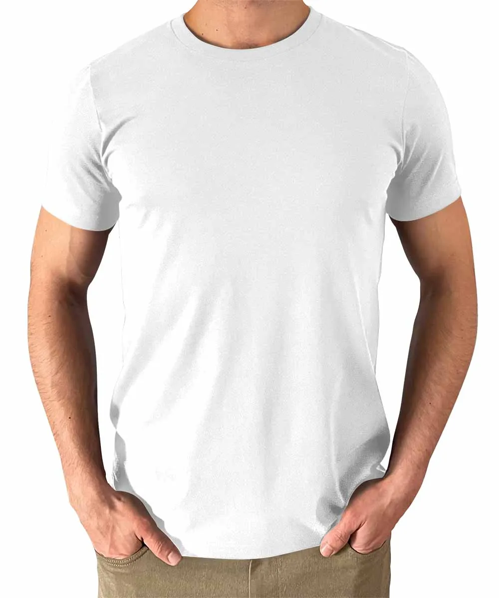 Men's White T Shirts Premium Casual Short Sleeve Classic Fit Crew Neck Shirts