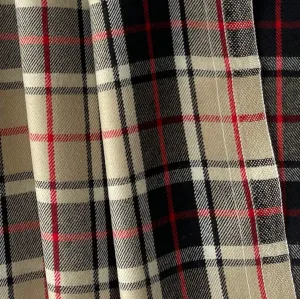 Mid-Weight Selvedged Nearly Thomson Camel Modern Virgin Wool Tartan Plaid (Made in Italy)