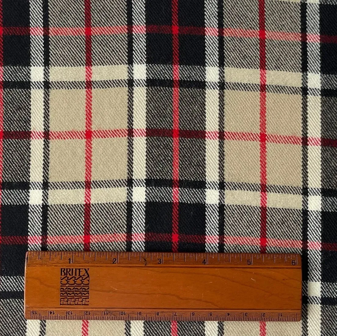 Mid-Weight Selvedged Nearly Thomson Camel Modern Virgin Wool Tartan Plaid (Made in Italy)