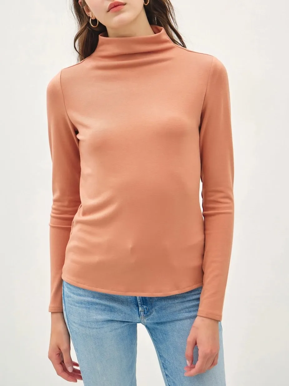 Mock Neck Top - Persimmon