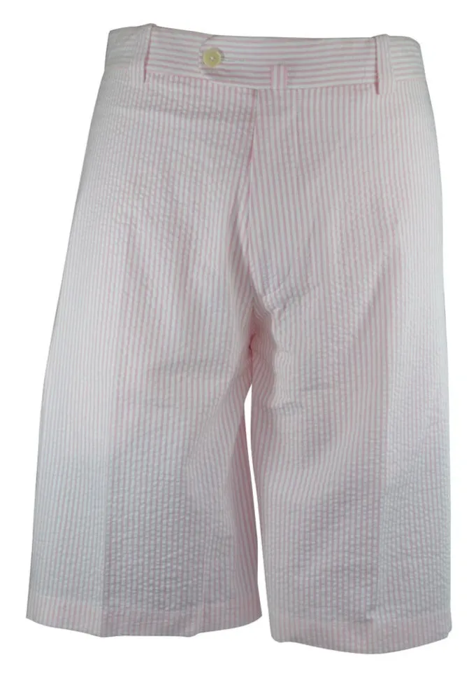 Monterey Cotton Seersucker Shorts - Pink