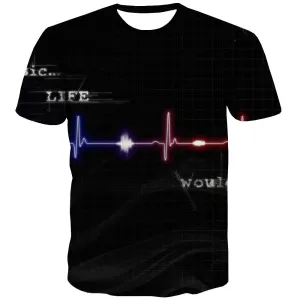 Music T shirts Men Instrument T shirts Funny Retro Shirt Print Electronic Tshirts Casual